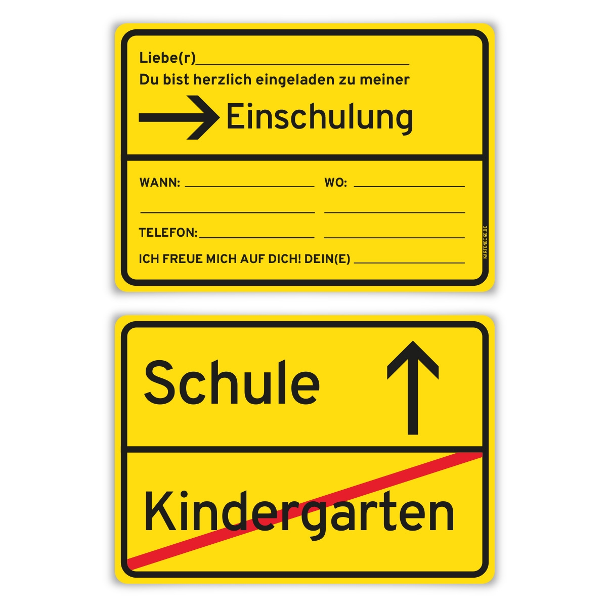 Kartenecke.de Einladungskarten Einschulung Schulanfang Jungen Mädchen 8 Stück Or - Bild 1 von 1