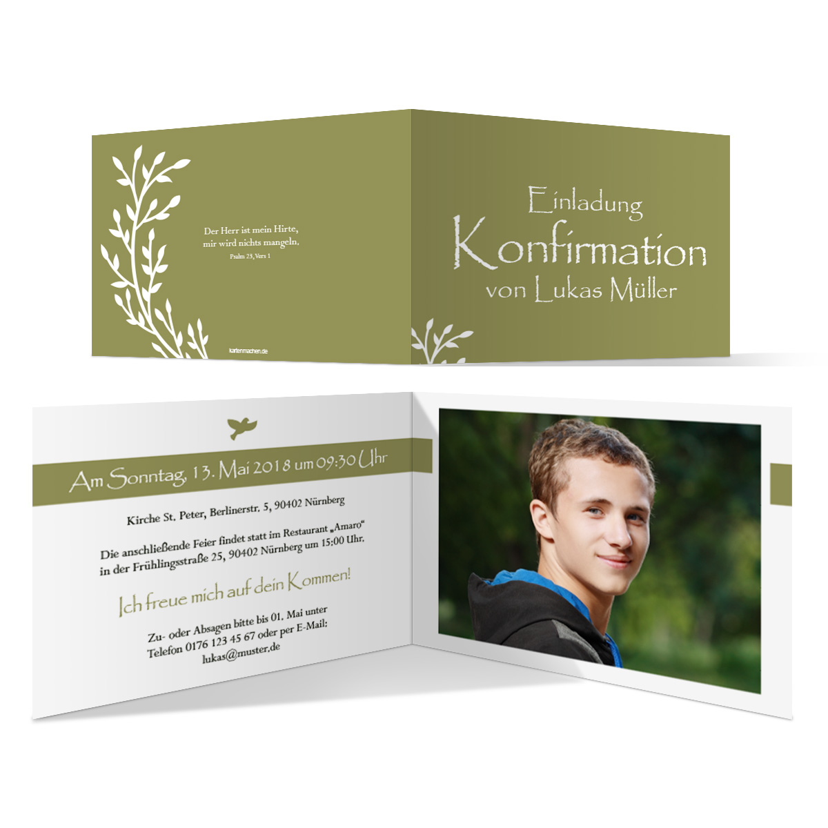 5 Konfirmationskarten Mit Umschlägen – Elegante Klappkarten Zum Selbstgestalten