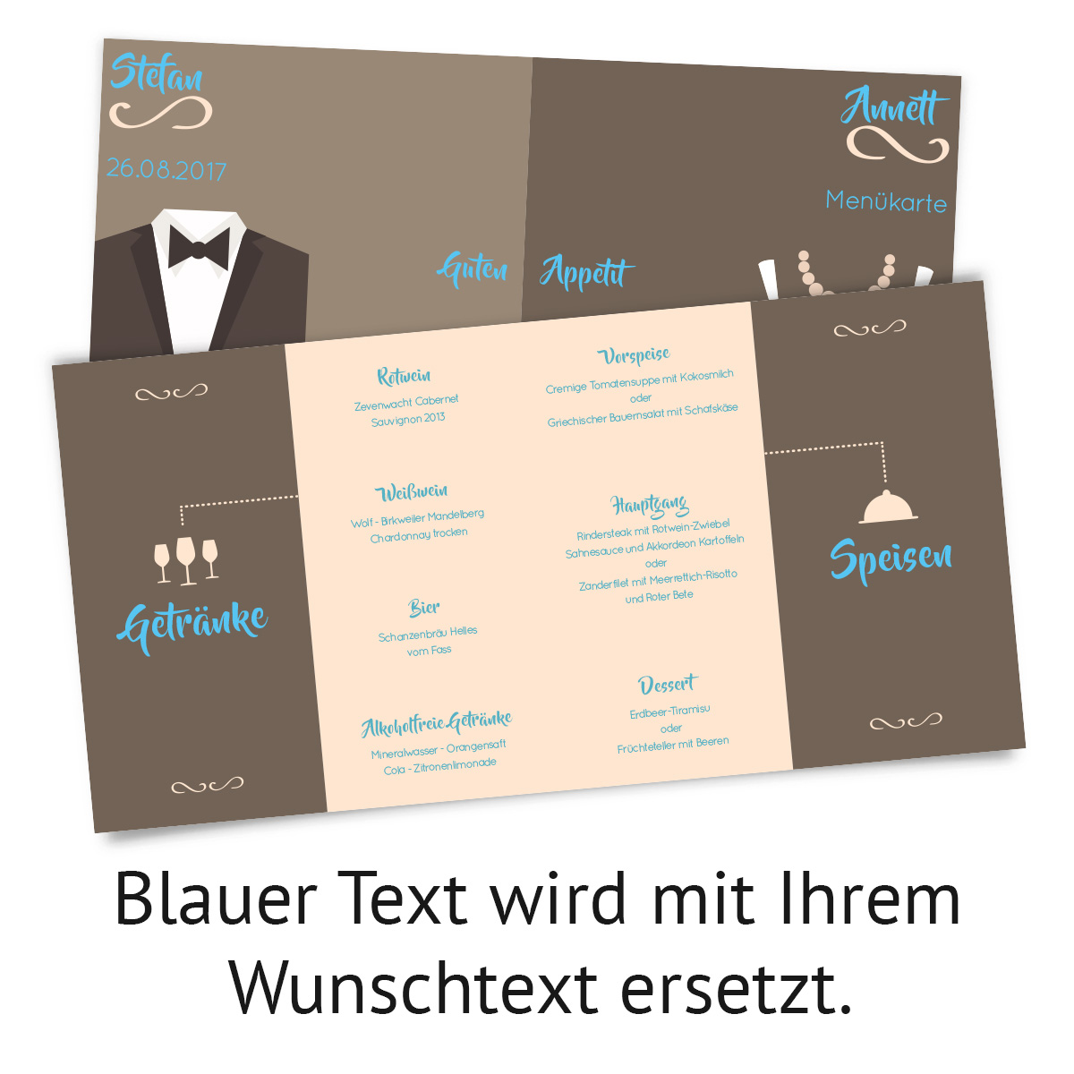 Hochzeitseinladungen Im Altarfalz-Design – 60 Stück, Lila, Mit Foto & Individuellem Text