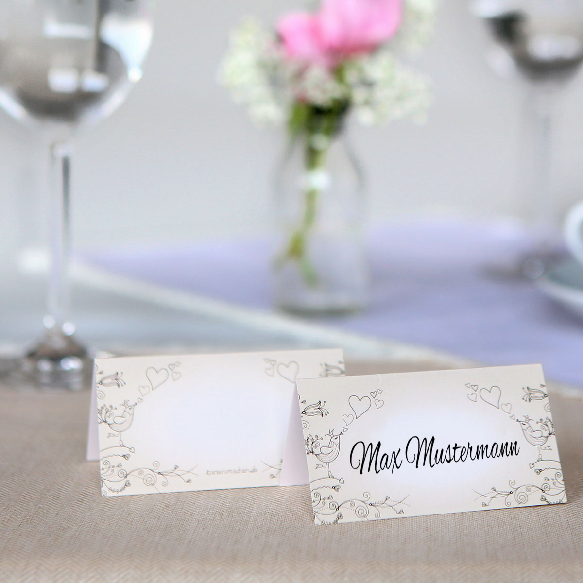 Tischkarten Hochzeit selbst gestalten