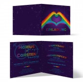 Gleichgeschlechtliche Hochzeitseinladungen für Männer - Regenbogen